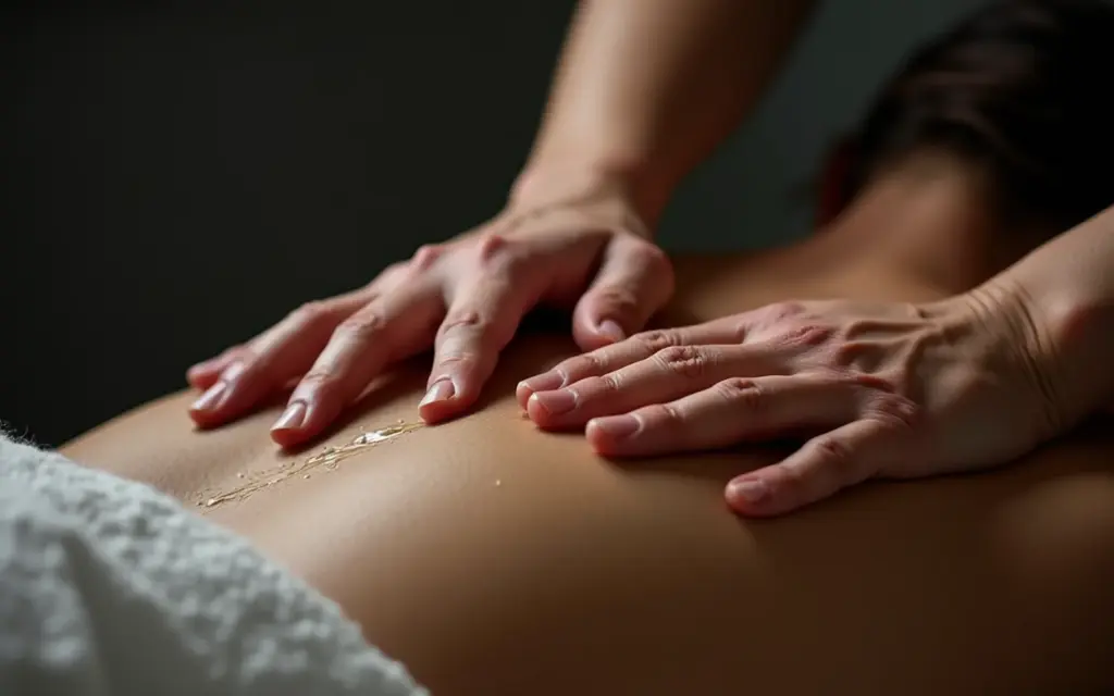 Manobra de massagem sobre as costas