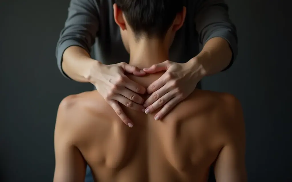 Ajuste manual sobre a coluna dorsal